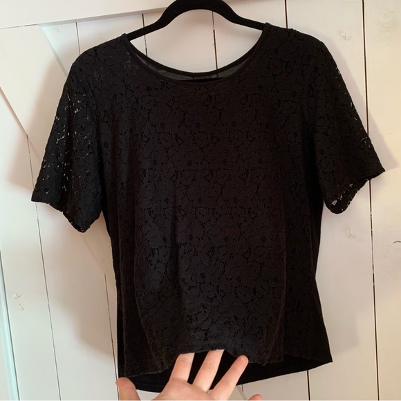 Black Lace Sheer Blouse - Picture 4 of 15